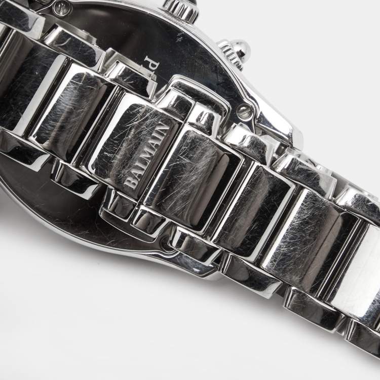 مملوكة مسبقًا Balmain Silver Stainless Steel Diamond 5471 Women's Wristwatch 33 mm