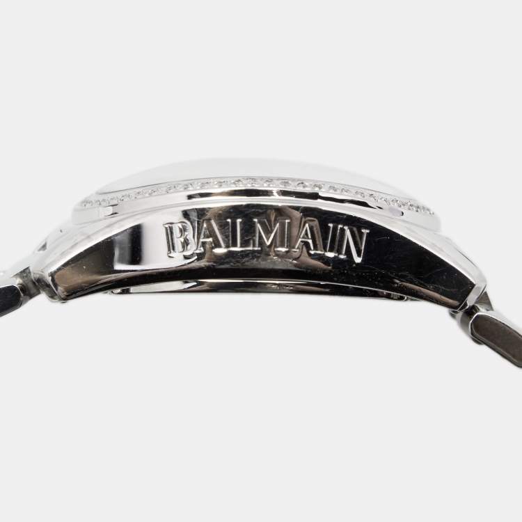 مملوكة مسبقًا Balmain Silver Stainless Steel Diamond 5471 Women's Wristwatch 33 mm