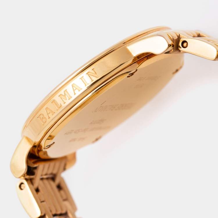 مملوكة مسبقًا Balmain Mother of Pearl Rose Gold Plated Stainless Steel Tradition B1699.33.84 Women's Wristwatch 29 mm