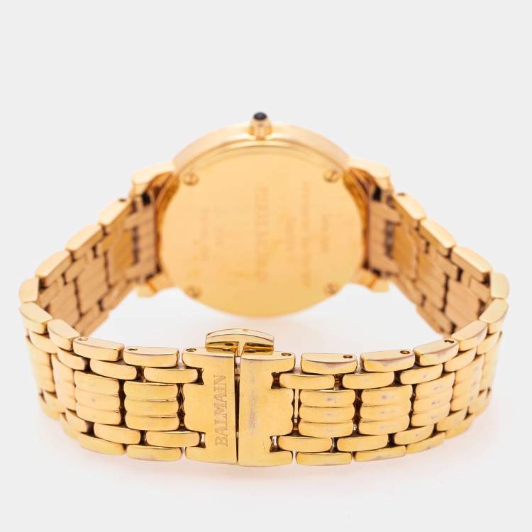 مملوكة مسبقًا Balmain Mother of Pearl Rose Gold Plated Stainless Steel Tradition B1699.33.84 Women's Wristwatch 29 mm