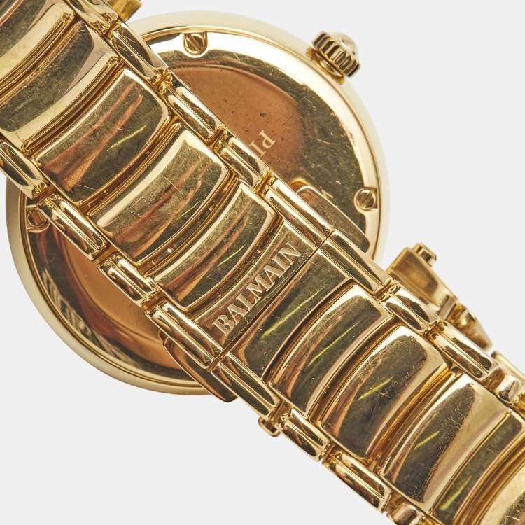Pre Owned Balmain SIlver Gold Plated Stainless Steel Classica B.4070.33.16 Women's Wristwatch 35 mm