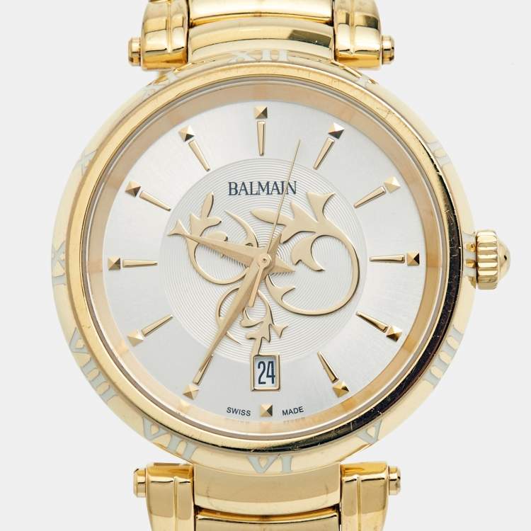 Pre Owned Balmain SIlver Gold Plated Stainless Steel Classica B.4070.33.16 Women's Wristwatch 35 mm