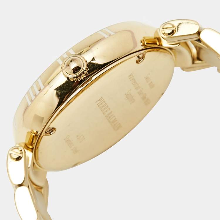 Pre Owned Balmain SIlver Gold Plated Stainless Steel Classica B.4070.33.16 Women's Wristwatch 35 mm