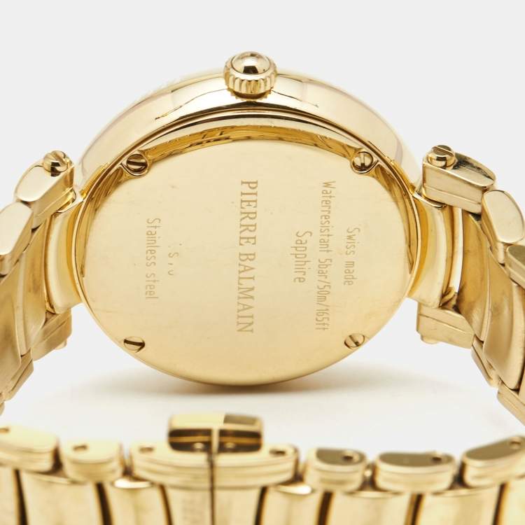 Pre Owned Balmain SIlver Gold Plated Stainless Steel Classica B.4070.33.16 Women's Wristwatch 35 mm