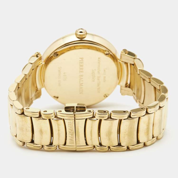Pre Owned Balmain SIlver Gold Plated Stainless Steel Classica B.4070.33.16 Women's Wristwatch 35 mm