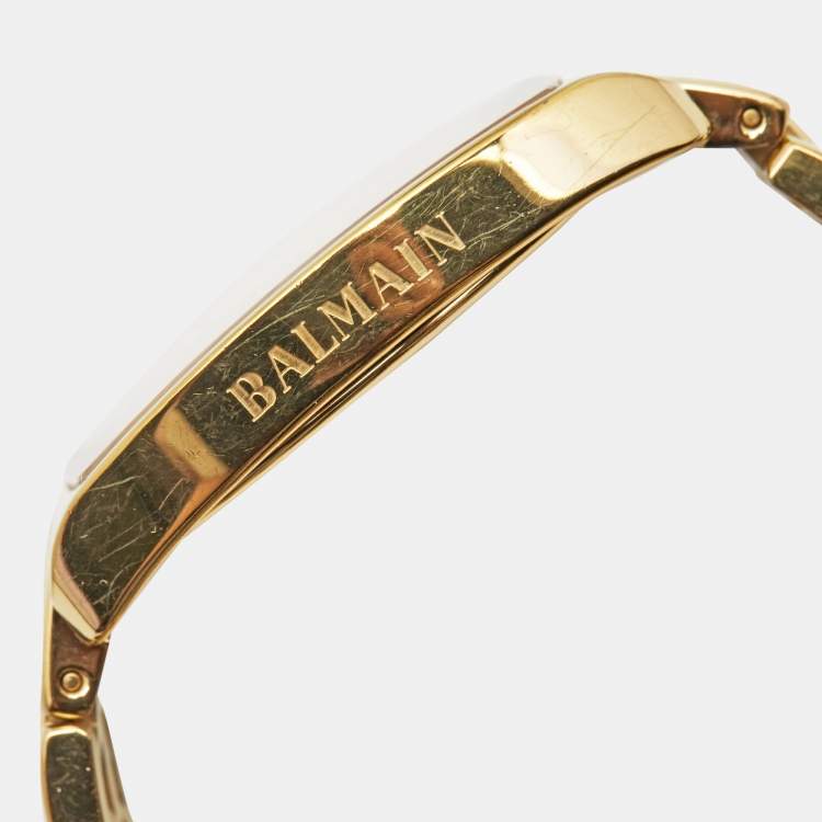 Pre Owned Balmain SIlver Gold Plated Stainless Steel Arcade B.1730.33.14 Women's Wristwatch 30 mm