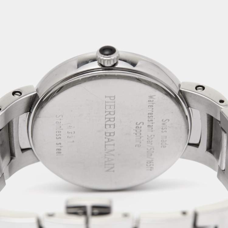 مملوكة مسبقًا Balmain Silver Stainless Steel Iconic Lady B4351.33.16 Quartz Women's Wristwatch 33 mm