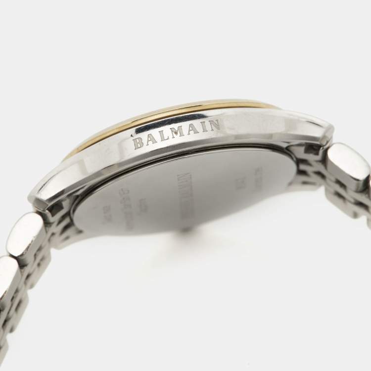 Pre Owned Balmain Mother of Pearl Two Tone Stainless Steel Beleganza 8342 Womens Wristwatch 28 MM