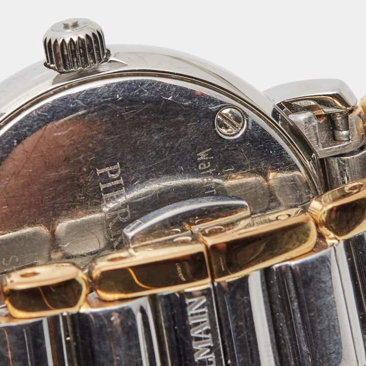 Pre Owned Balmain Mother of Pearl Two Tone Stainless Steel Madrigal B38983384 Women's Wristwatch 29 mm 