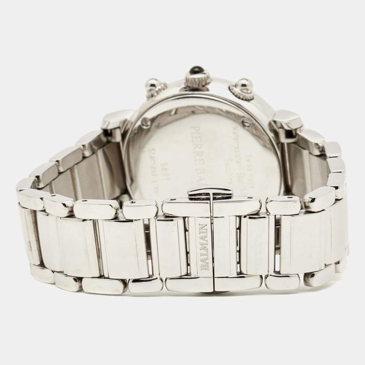 Pre Owned Balmain Silver Stainless Steel Madrigal B5891.33.12 Women's Wristwatch 35 mm