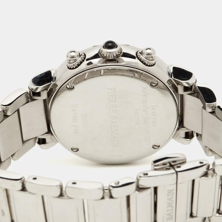 Pre Owned Balmain Silver Stainless Steel Madrigal B5891.33.12 Women's Wristwatch 35 mm