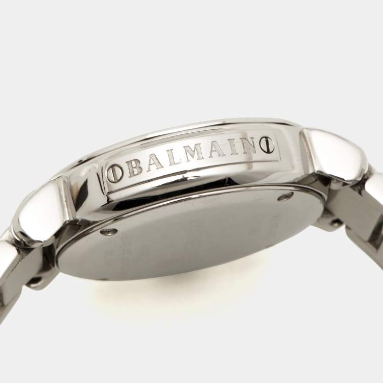 Pre Owned Balmain Silver Stainless Steel Madrigal B5891.33.12 Women's Wristwatch 35 mm