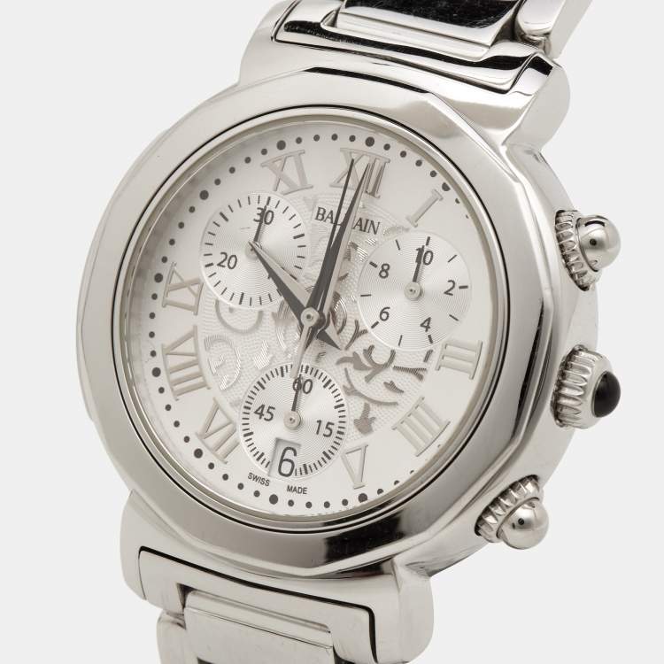 Pre Owned Balmain Silver Stainless Steel Madrigal B5891.33.12 Women's Wristwatch 35 mm