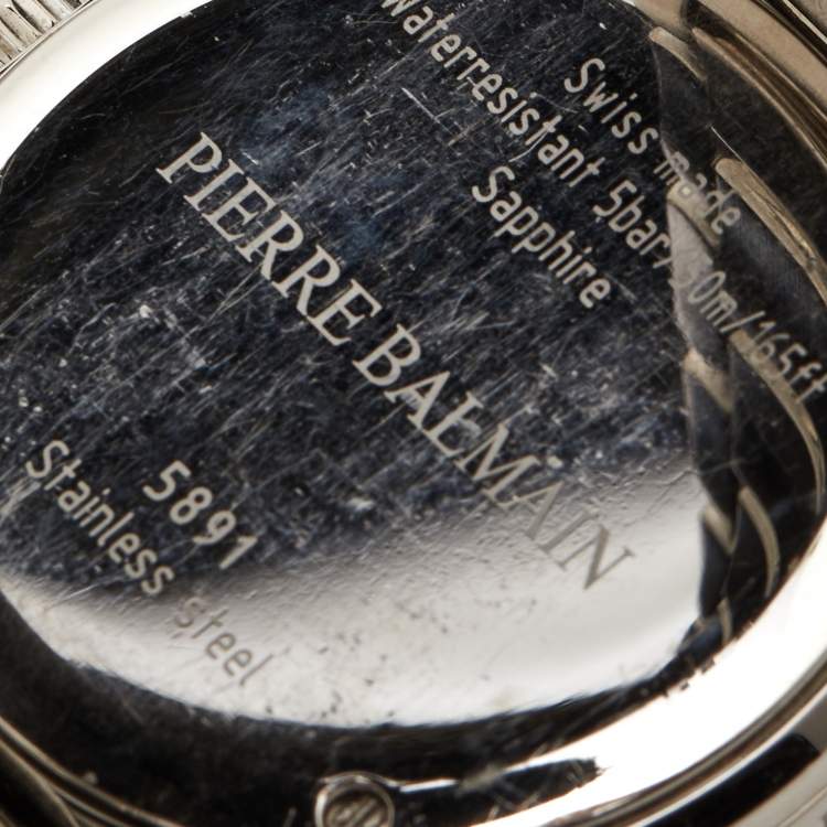 Pre Owned Balmain Silver Stainless Steel Madrigal B5891.33.12 Women's Wristwatch 35 mm