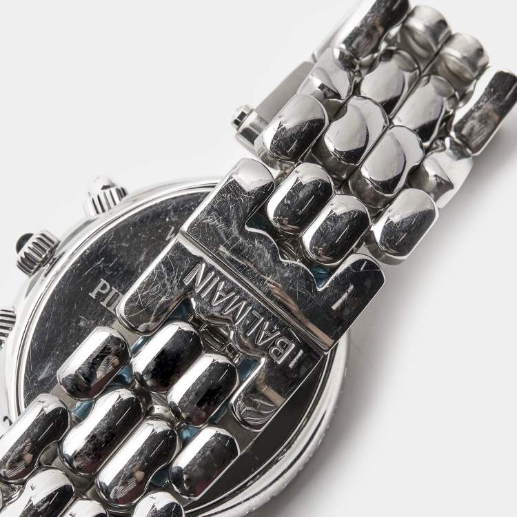 Pre Owned Balmain Mother Of Pearl Stainless Steel Diamond Excessive 5651 Women's Wristwatch 33 mm