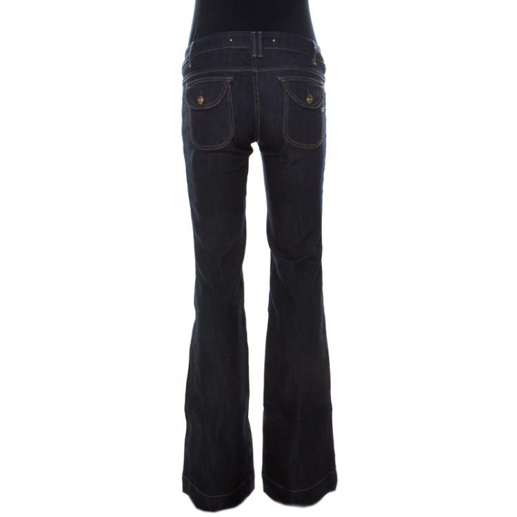 Pre Owned Barbara Bui Indigo Denim Low Rise Flared Jeans S 