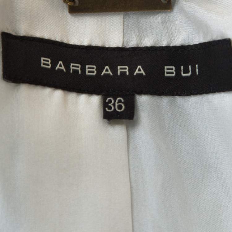 Pre Owned Barbara Bui Pale Grey Linen Blend Pant Suit S