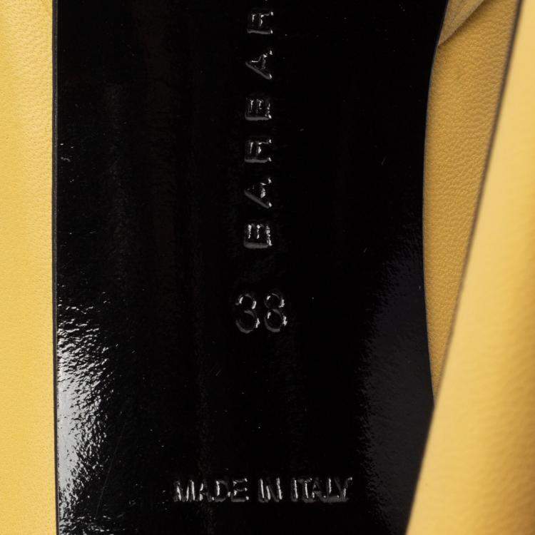 Pre Owned Barbara Bui Yellow Leather Platform Pumps Size 38