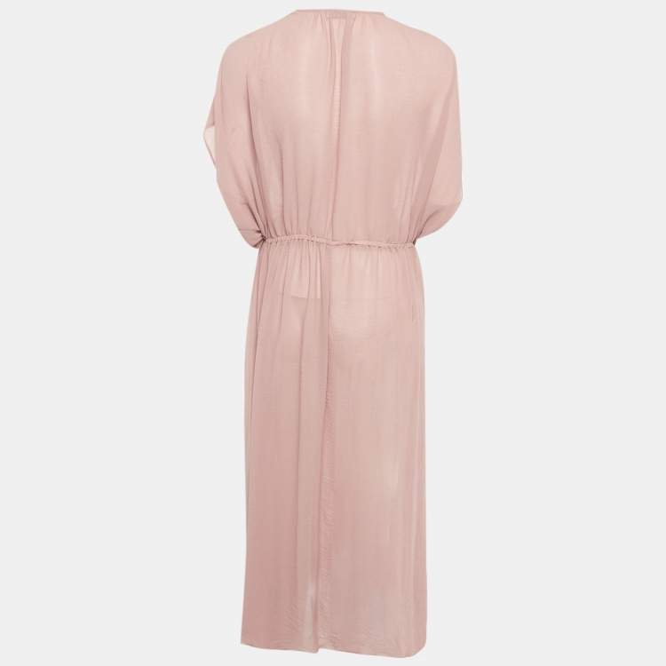 مملوكة مسبقًا Baruni Mauve Sheer Crepe Maxi Dress XL