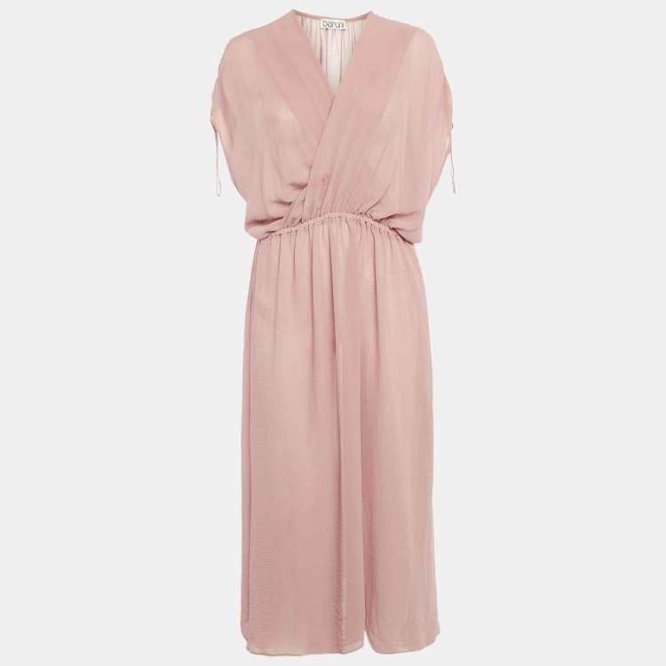 مملوكة مسبقًا Baruni Mauve Sheer Crepe Maxi Dress XL