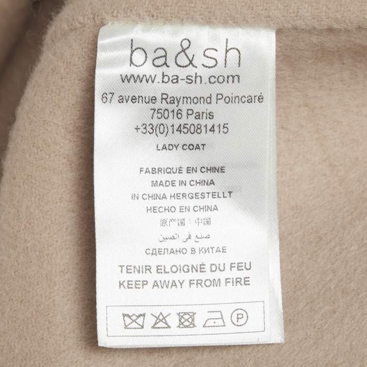 مملوكة مسبقًا Ba&sh Beige Wool Blend Bonny Coat S