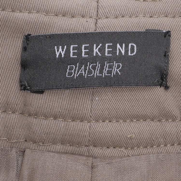 Pre Owned Weekend by Basler Khaki Stretch Cotton Midi Skirt XXL