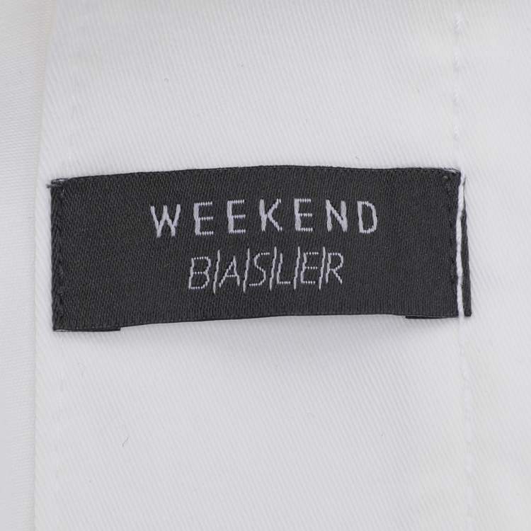 Pre Owned Weekend Basler White Stretch Cotton Bell Sleeve Blazer XL