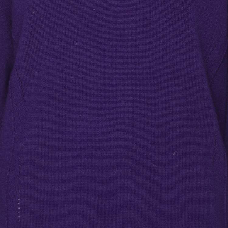 Pre Owned Basler Purple Cashmere V Neck Sweater XL
