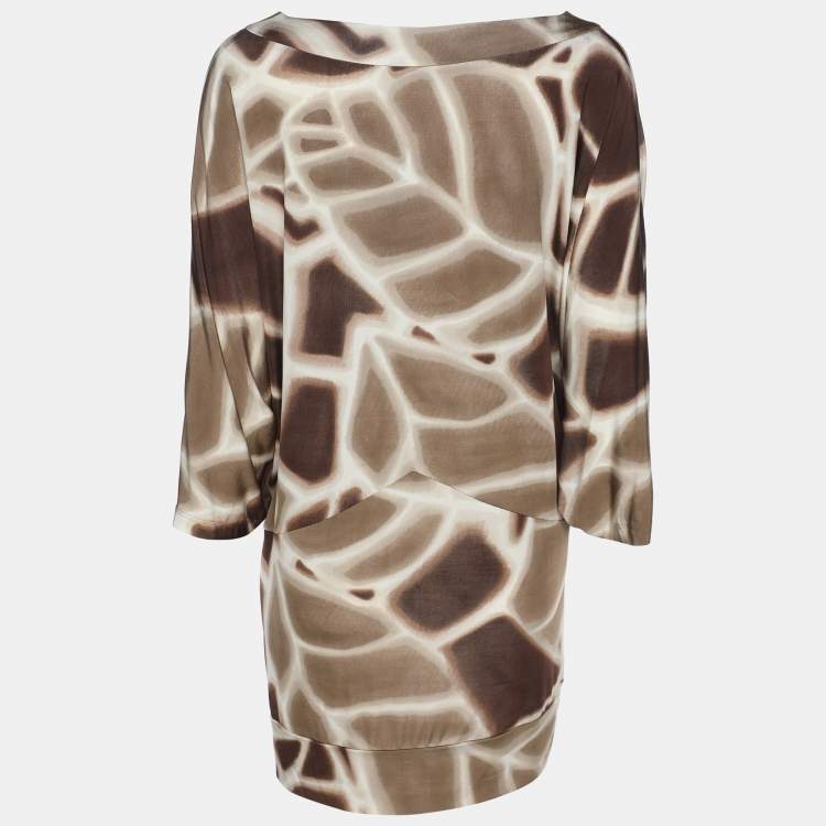 Pre Owned Basler Brown Printed Jersey Top XXL