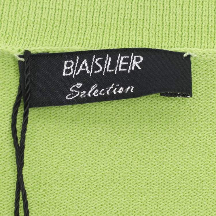 Pre Owned Basler Green Stretch Crepe Twinset Cardigan XL
