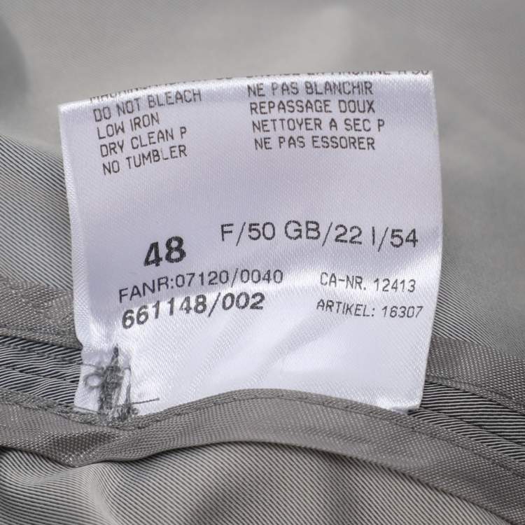 Pre Owned Basler Grey Nylon Belted Double Breasted Trench Coat XL