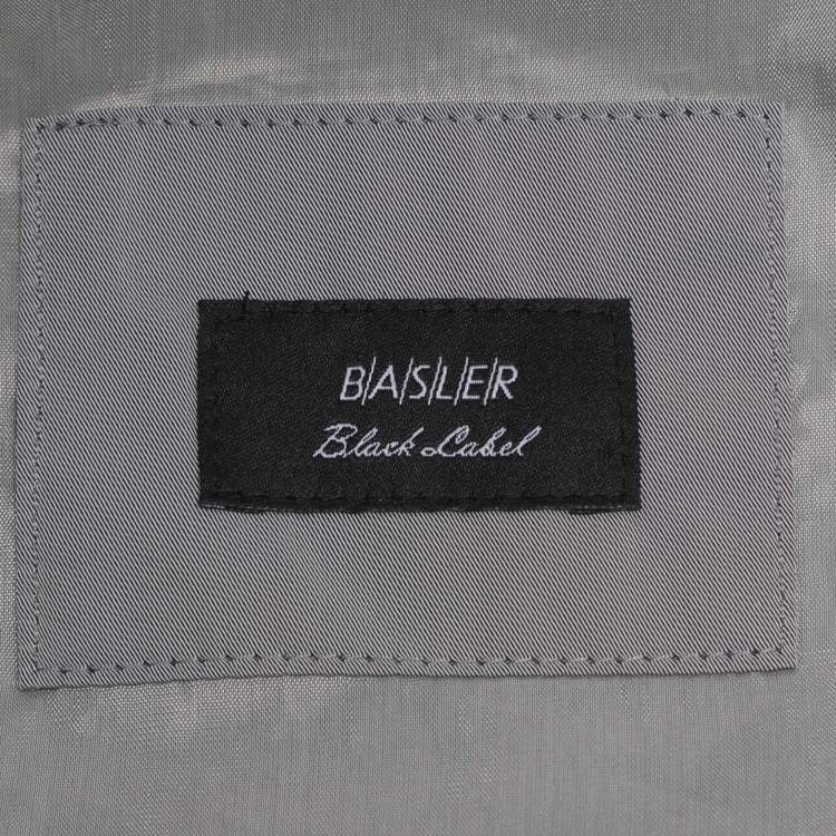 Pre Owned Basler Grey Nylon Belted Double Breasted Trench Coat XL