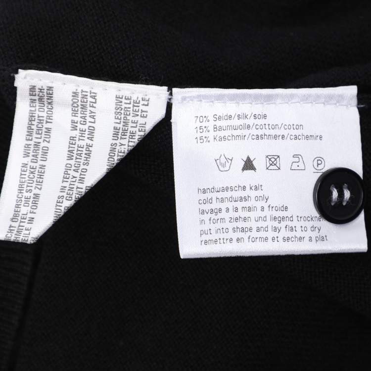Pre Owned Basler Black Stretch Knit Ruffle Detail Tops XL