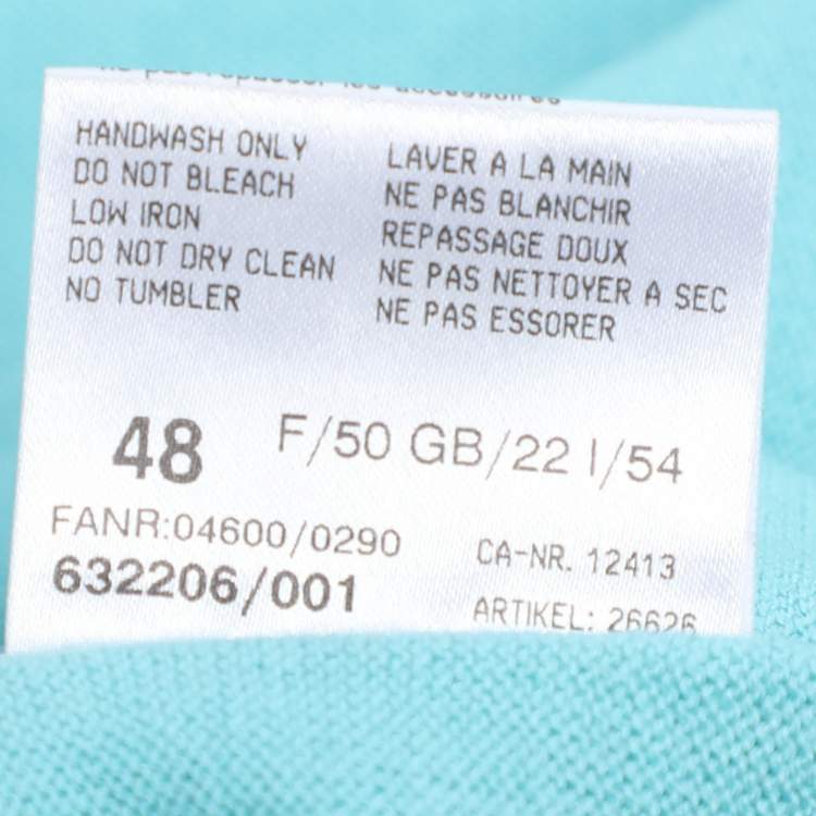Pre Owned Basler Turquoise Stretch Knit Full Sleeve Shrug XL