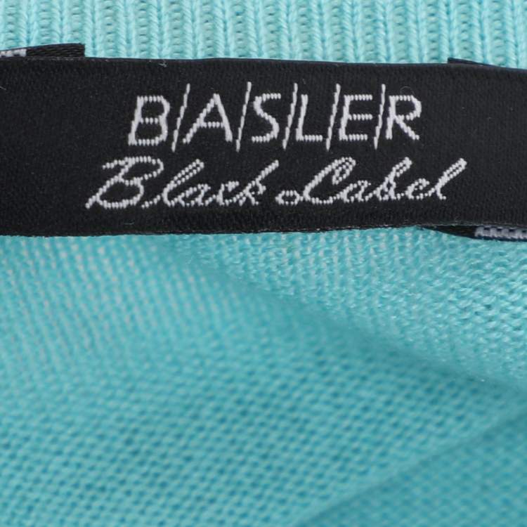 Pre Owned Basler Turquoise Stretch Knit Full Sleeve Shrug XL