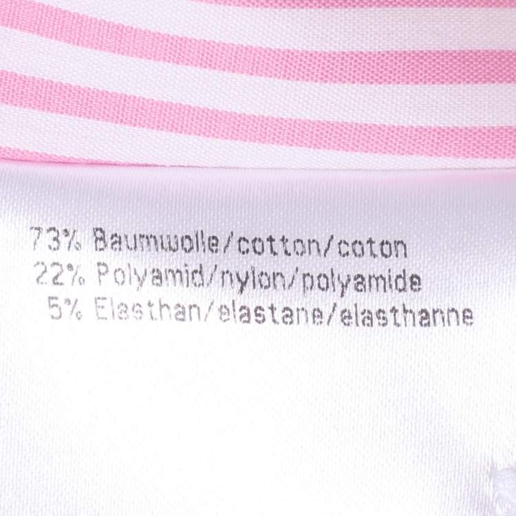 مملوكة مسبقًا Weekend by Basler Pink/White Striped Cotton Shirt XL