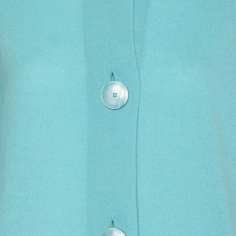 Pre Owned Basler Blue Knit Buttoned Sweater XXL