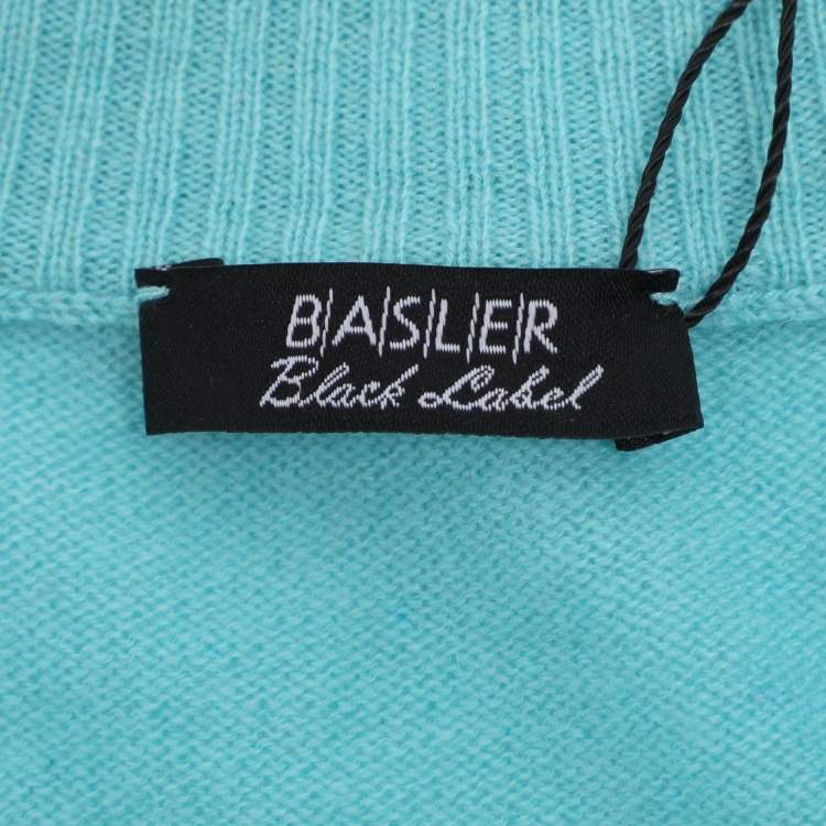 Pre Owned Basler Blue Knit Buttoned Sweater XXL