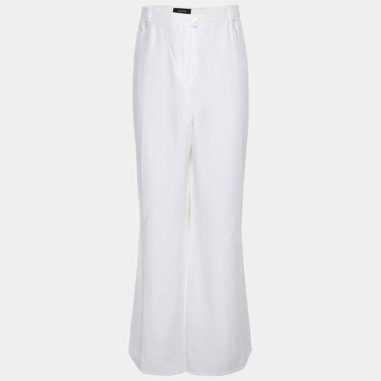 Pre Owned Basler White Linen Trousers XXXL