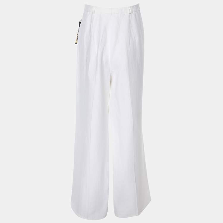 Pre Owned Basler White Linen Trousers XXXL