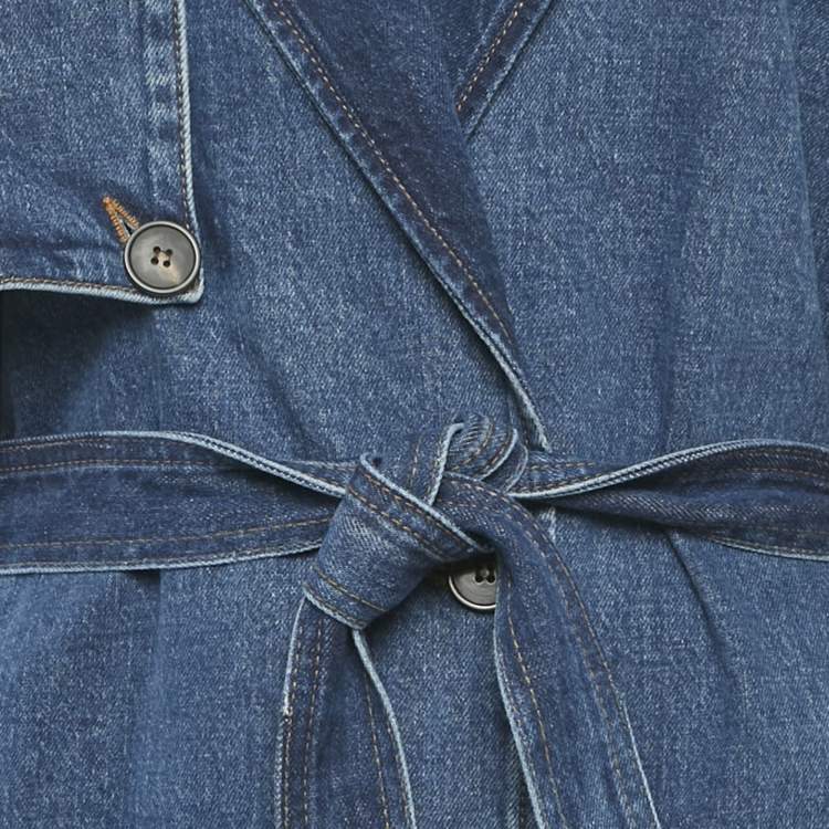 Pre Owned Baum und Pferdgarten Blue Denim Belted Coat S