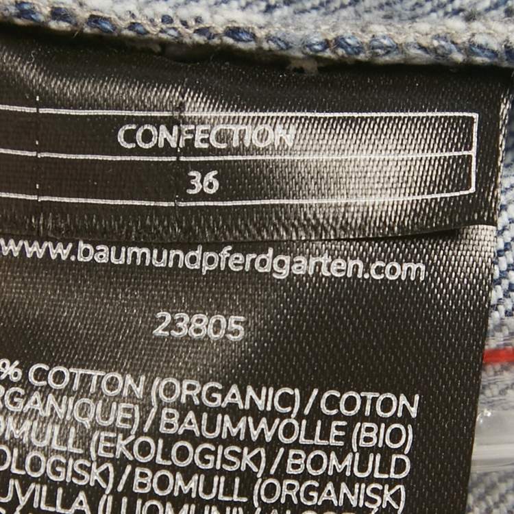 Pre Owned Baum und Pferdgarten Blue Denim Belted Coat S
