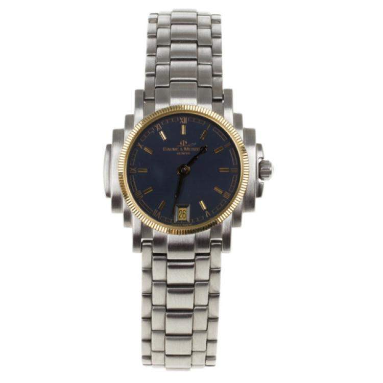 Pre Owned Baume & Mercier Grey Stainless Steel Shogun 5236.018.3 Womens Wristwatch 26 MM