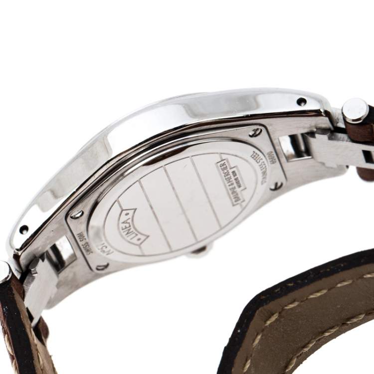 Pre Owned Baume & Mercier Silver Stainless Steel Linea 65690 Women's Wristwatch 27 mm