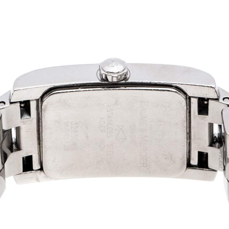 Pre Owned Baume & Mercier Black Stainless Steel Hampton MV045139 Women's Wristwatch 20 MM