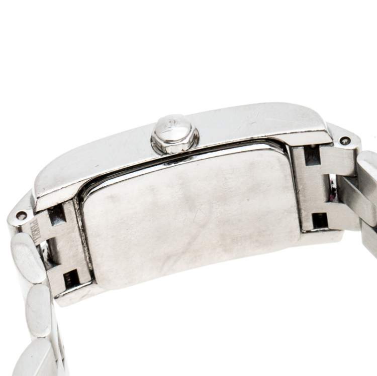 Pre Owned Baume & Mercier White Stainless Steel Hampton MV045139 Women's Wristwatch 20MM