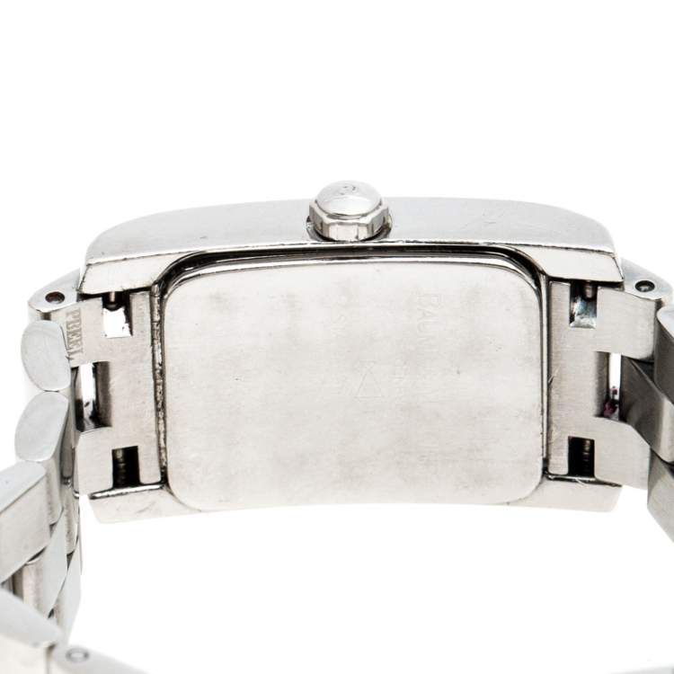 Pre Owned Baume & Mercier White Stainless Steel Hampton MV045139 Women's Wristwatch 20MM