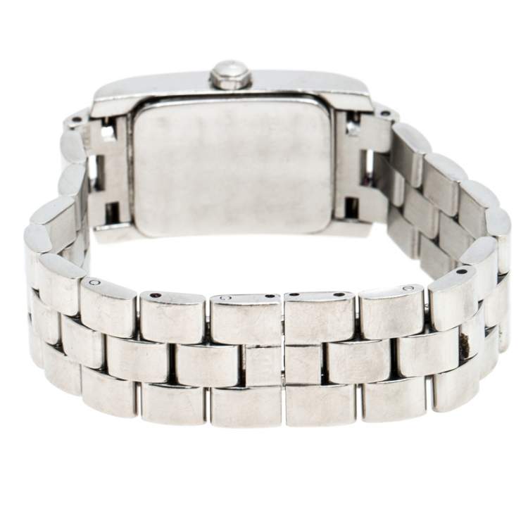 Pre Owned Baume & Mercier White Stainless Steel Hampton MV045139 Women's Wristwatch 20MM