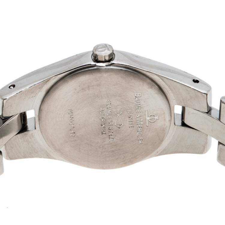 Pre Owned Baume & Mercier Navy Stainless Steel Linea MV045162 Women's Wristwatch 22MM