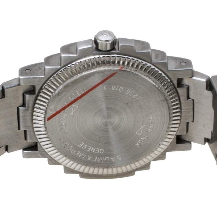 مملوكة مسبقًا Baume & Mercier White Two-Tone Stainless Steel Riviera 5236.018.3 Women's Wristwatch 26 mm